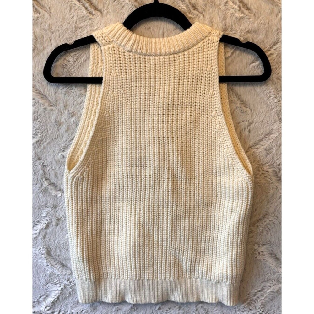 Madewell Cream Knit Sleeveless Button-Front Sweater Vest - Picture 4 of 11